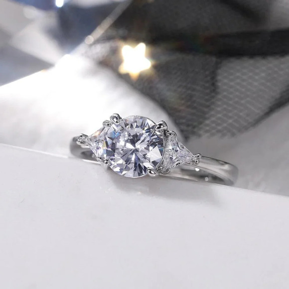 🔥OVAL CUT SILVER SOLITAIRE PROMISE WEDDING ENGAGEMENT RINGS, K762 - Picture 3 of 7